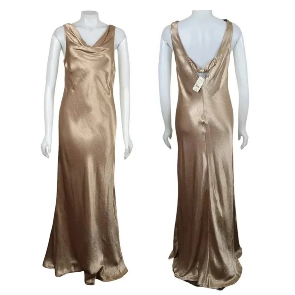 Elegant Gold Satin Gown